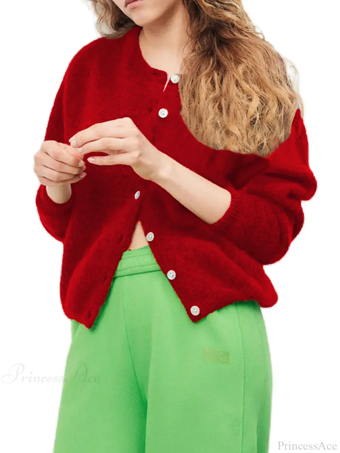 Button-Down Preppy Knit Cardigan - Image 3