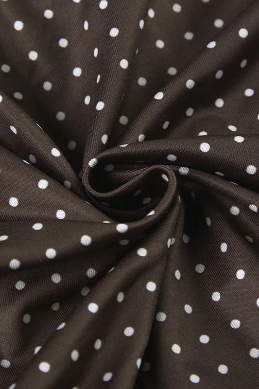 Button Tie Waist Dot Print Blouse - Image 3