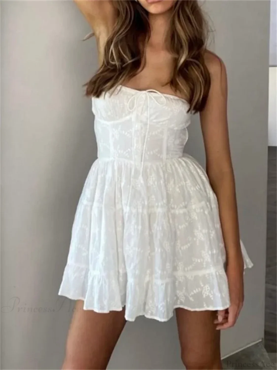 Buttoned Backless A-line Mini Dress - Image 3