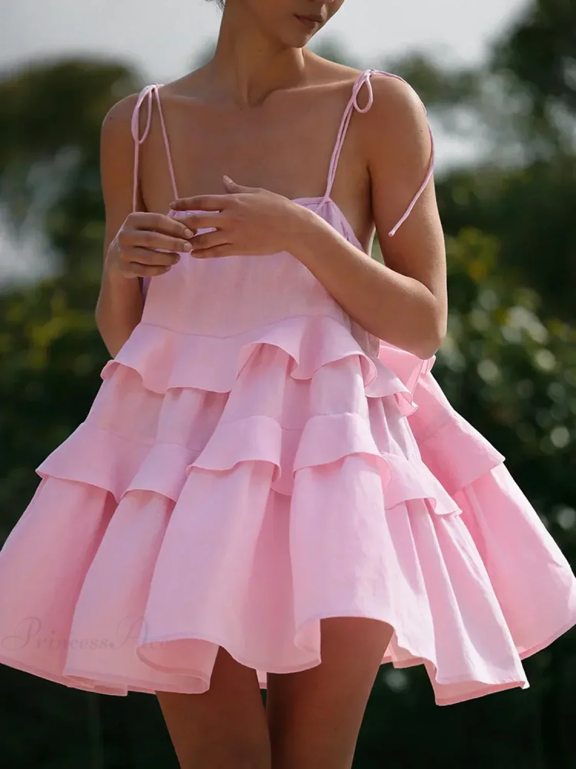 Cake Neck High-Waist Mini Dress - Image 2