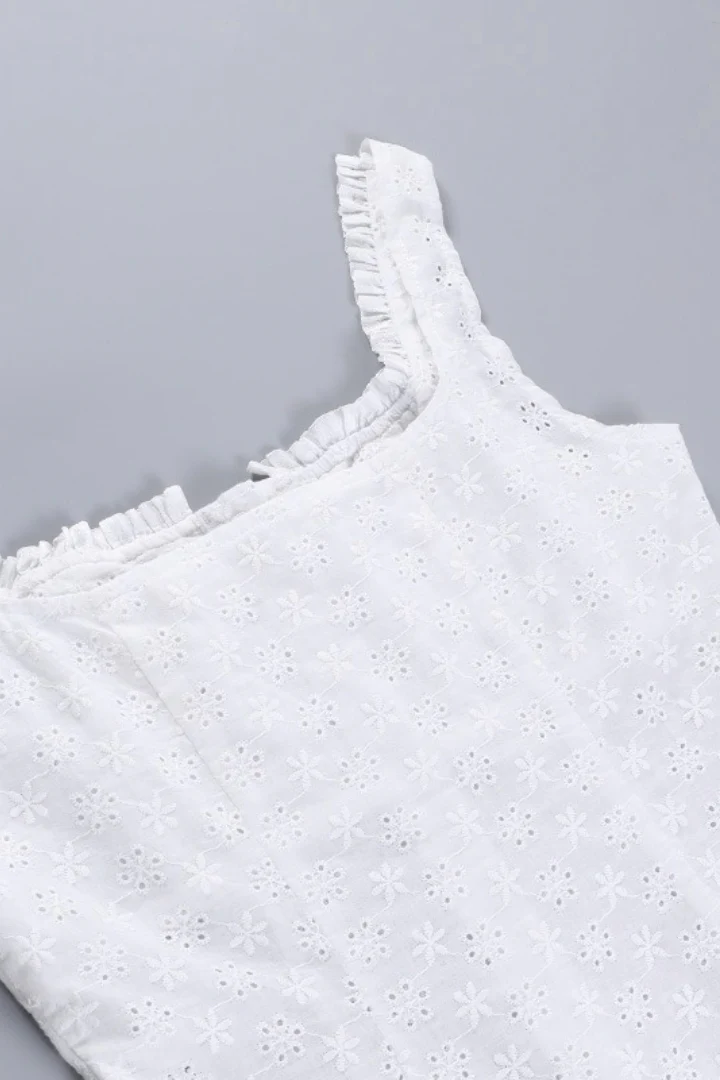 Cami Jacquard Lace Floral Button Tank Top - Image 8