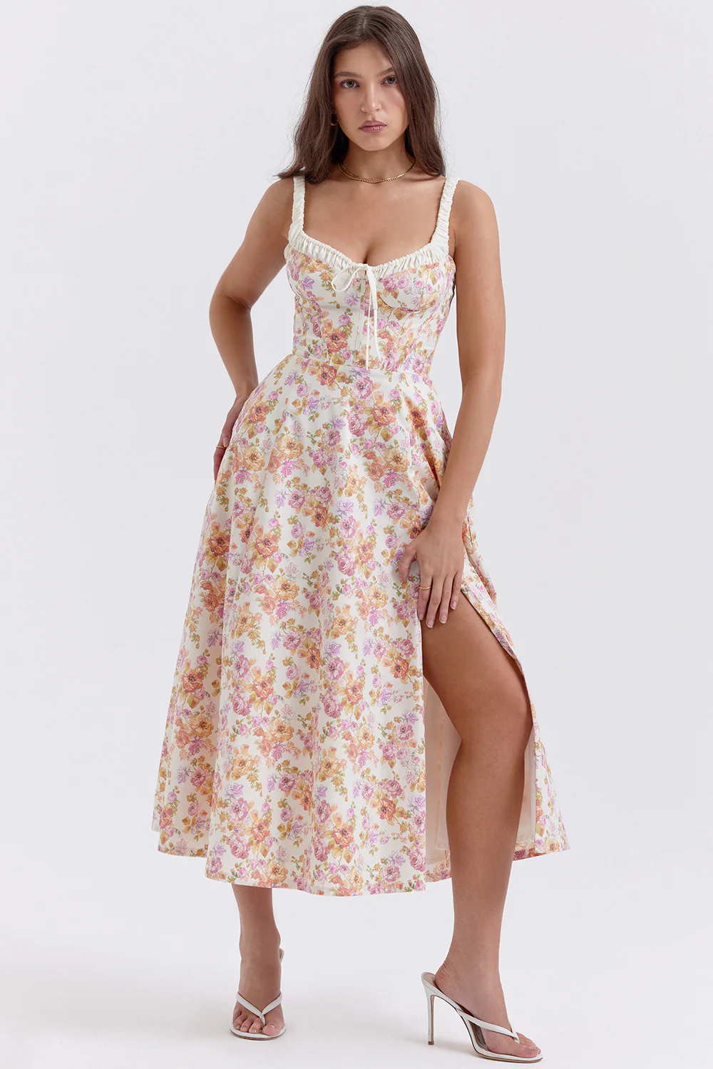 Cami Slit Waist Slim Floral Dress - Image 6