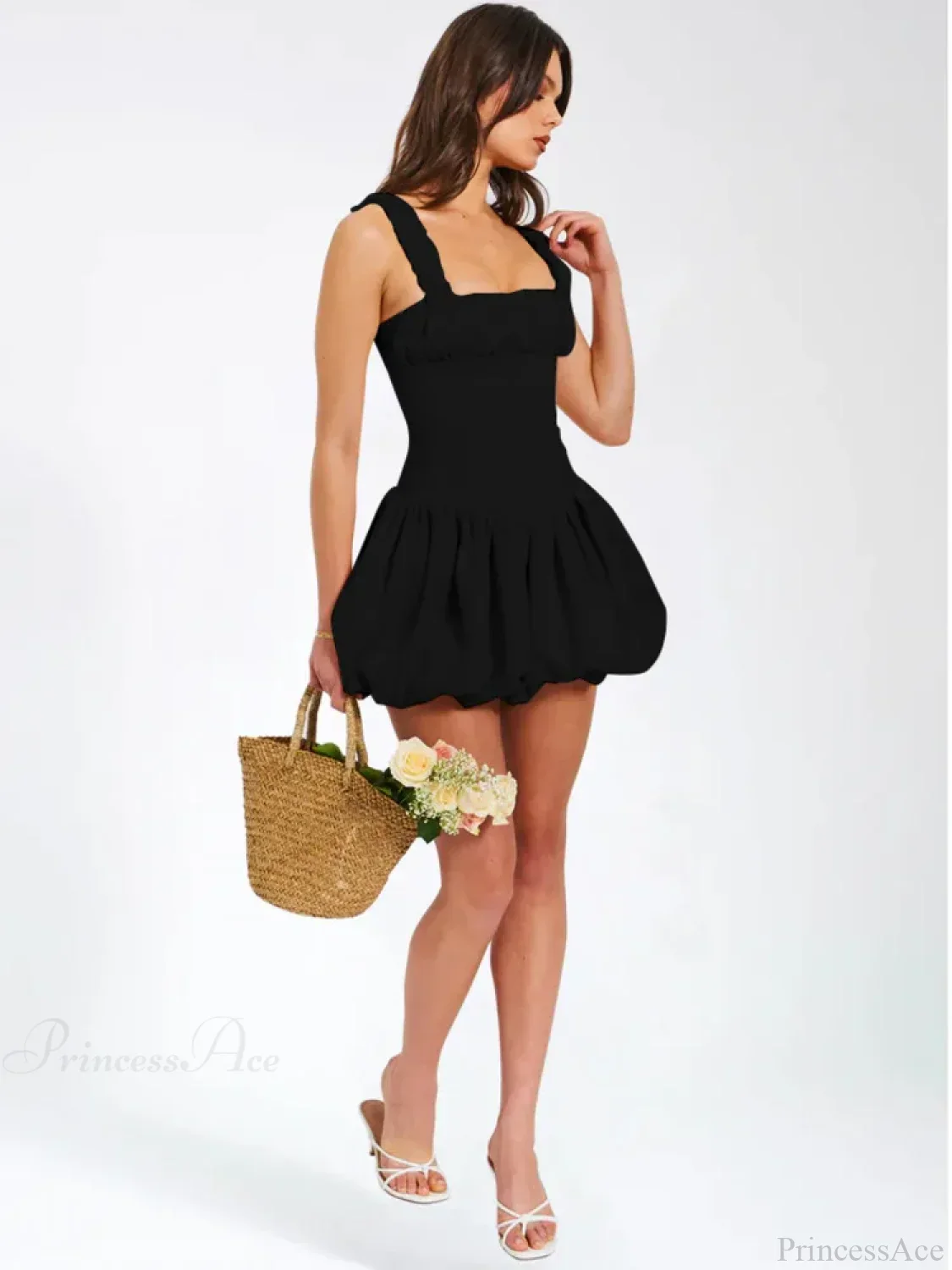 Camisole Pleated Zipper Mini Dress - Image 5