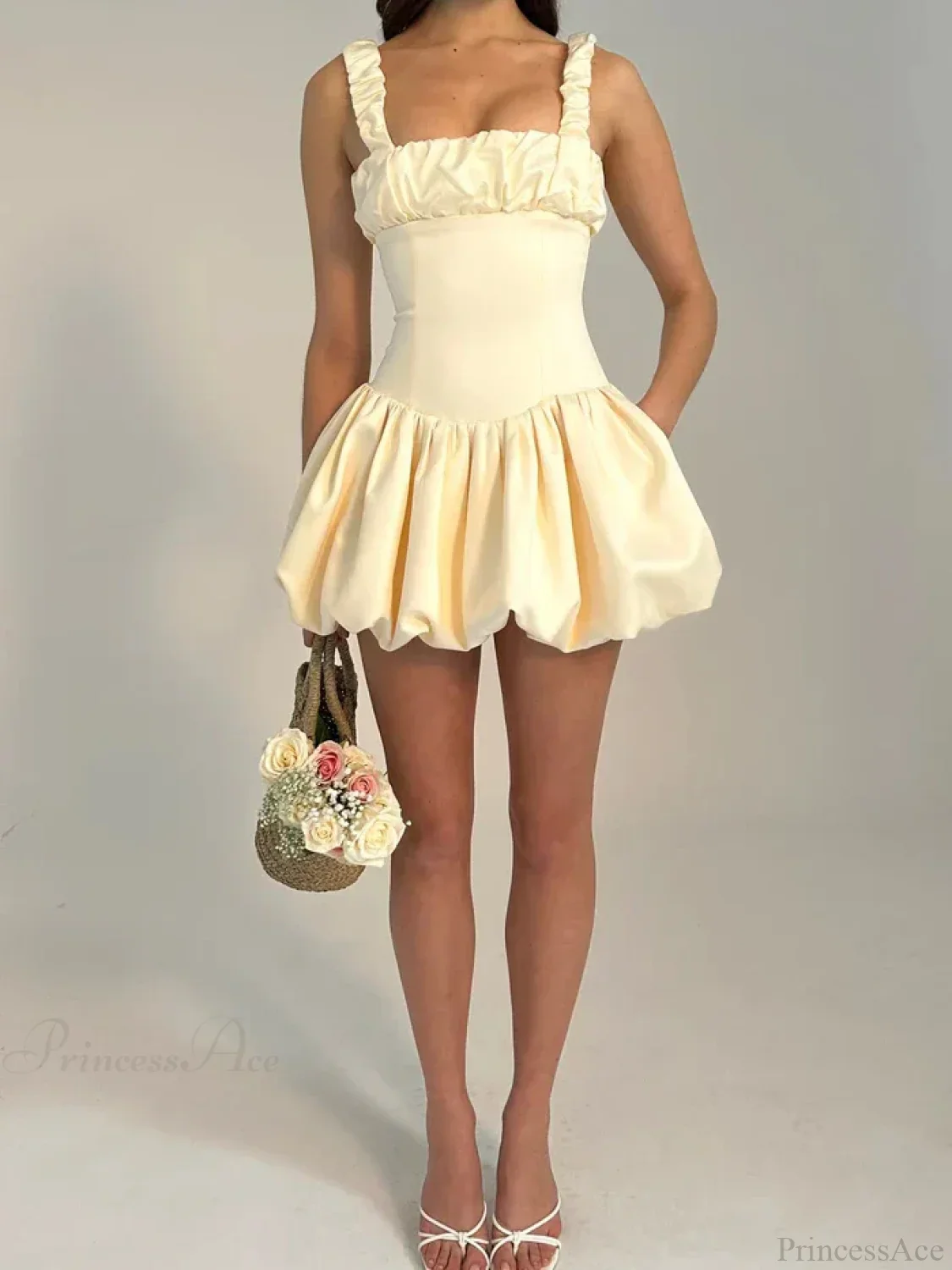 Camisole Pleated Zipper Mini Dress - Image 6