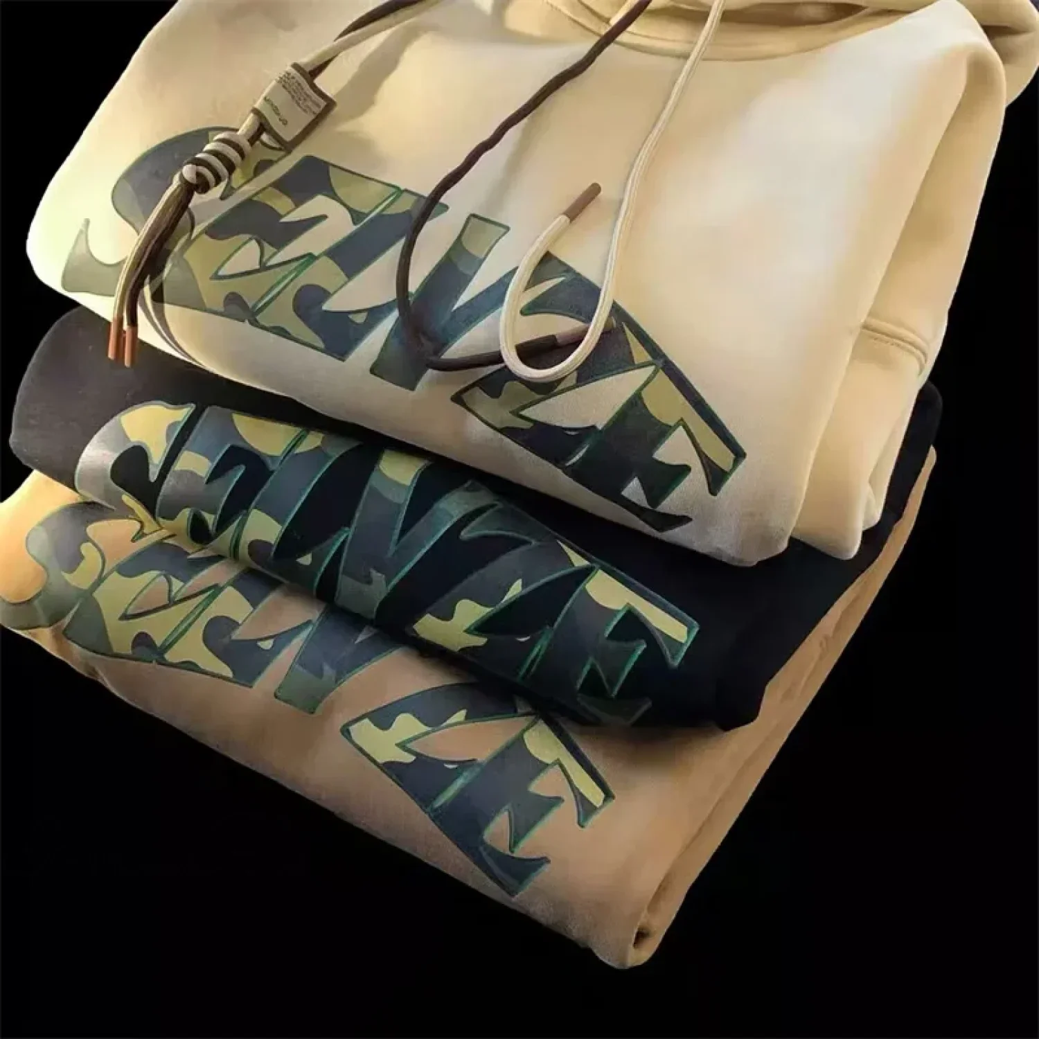 Camouflage Letter Print Punk Y2K Hoodie - Image 2