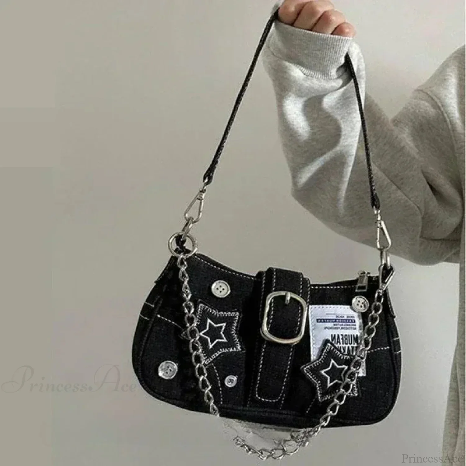 Canvas Stars Pattern Y2K Crossbody - Image 2