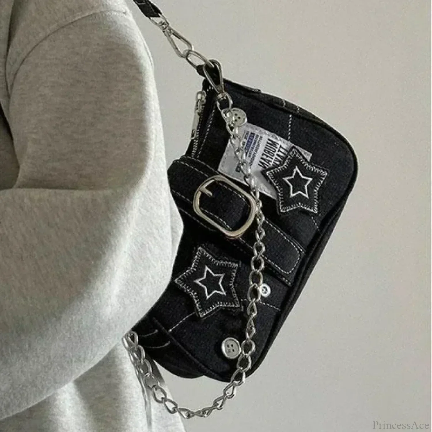 Canvas Stars Pattern Y2K Crossbody - Image 3