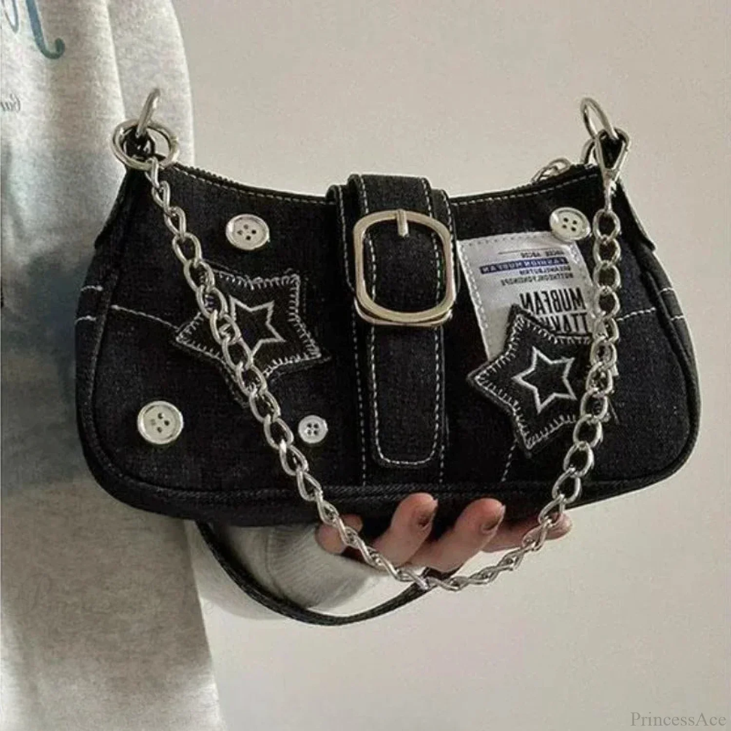 Canvas Stars Pattern Y2K Crossbody - Image 4