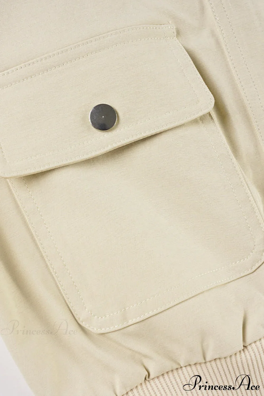 Cargo Zip Pocket Stand Collar Waist Casual Jacket - Image 5