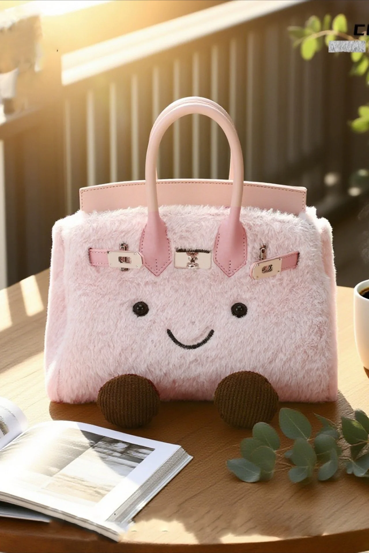 Cartoon Pattern Plush Crossbody Kelly-style Bag - Image 4