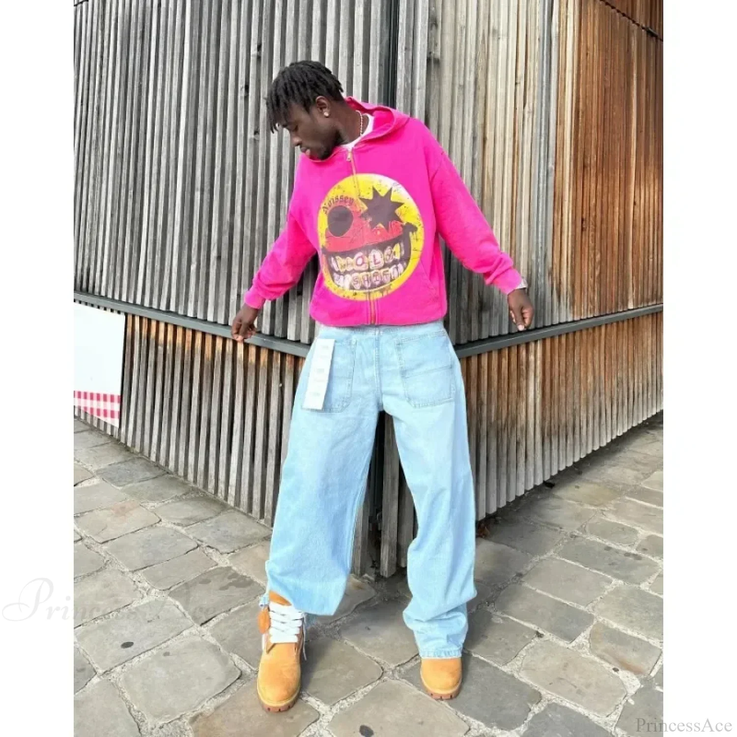 Cartoon Pattern Zipper Hoodie - Image 5