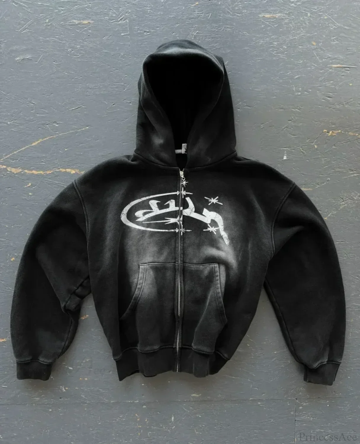 Cartoon Pattern Zipper Hoodie - Image 7