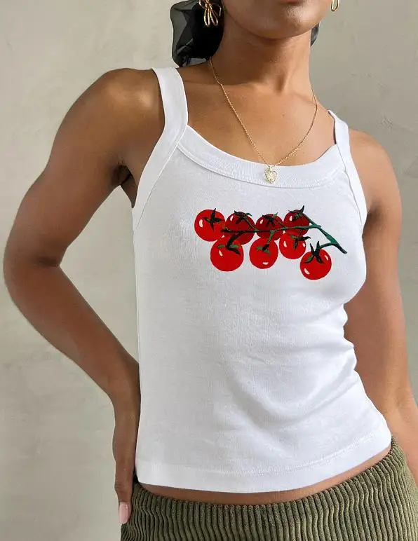 Cartoon Print O-Neck Crop Top - Image 13