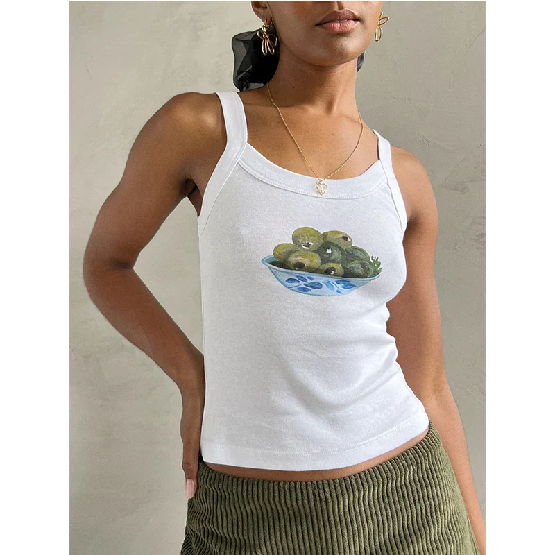 Cartoon Print O-Neck Crop Top - Image 4