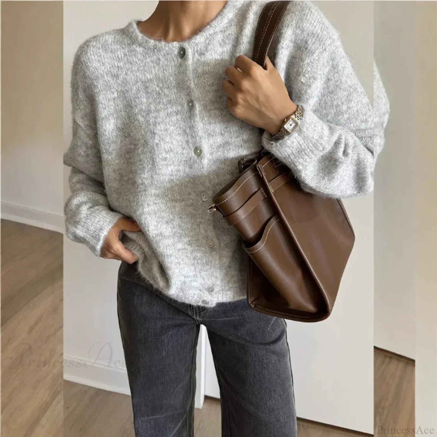 Cashmere Soft Single-breasted Knit Cardigan - Image 3