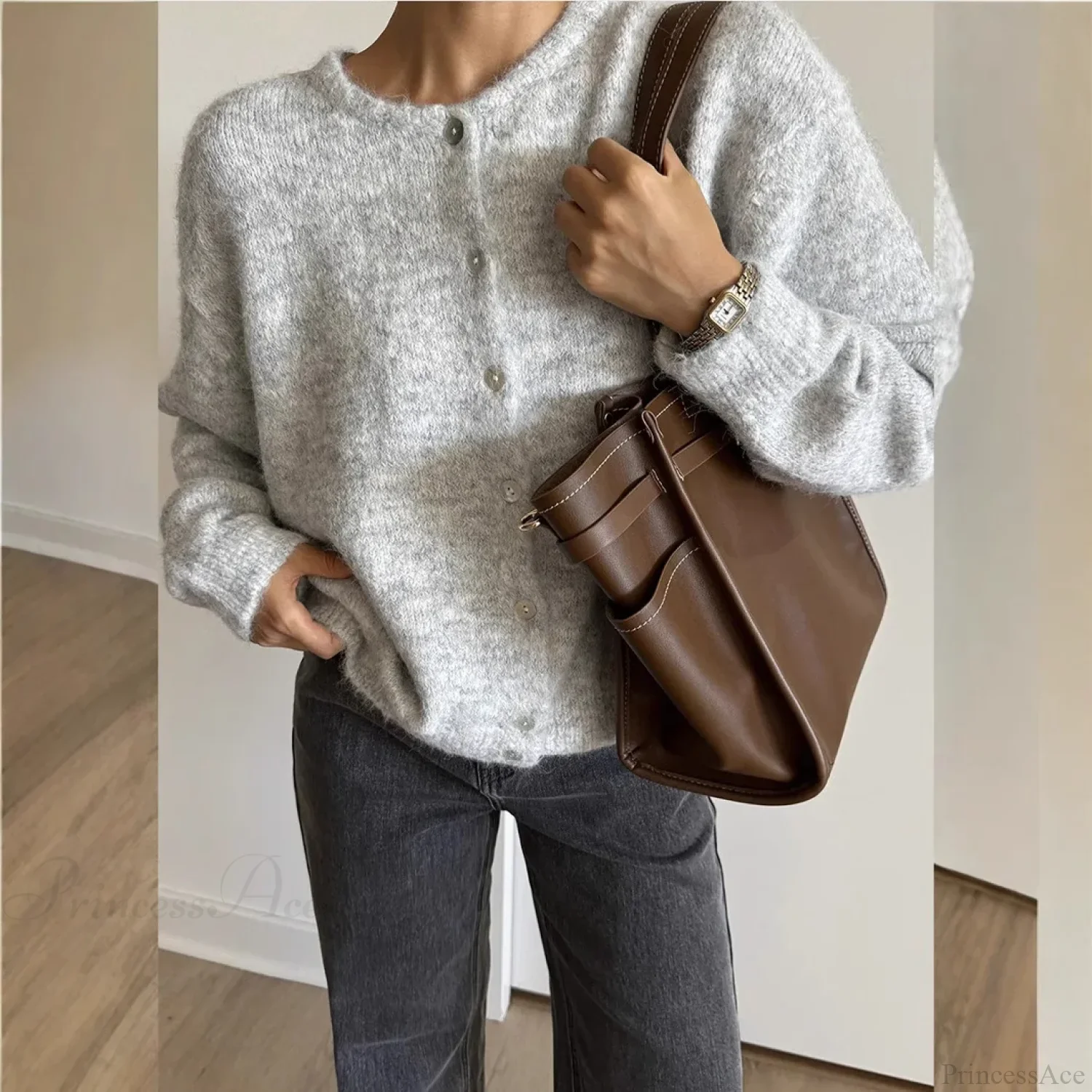 Cashmere Soft Single-breasted Knit Cardigan - Image 8