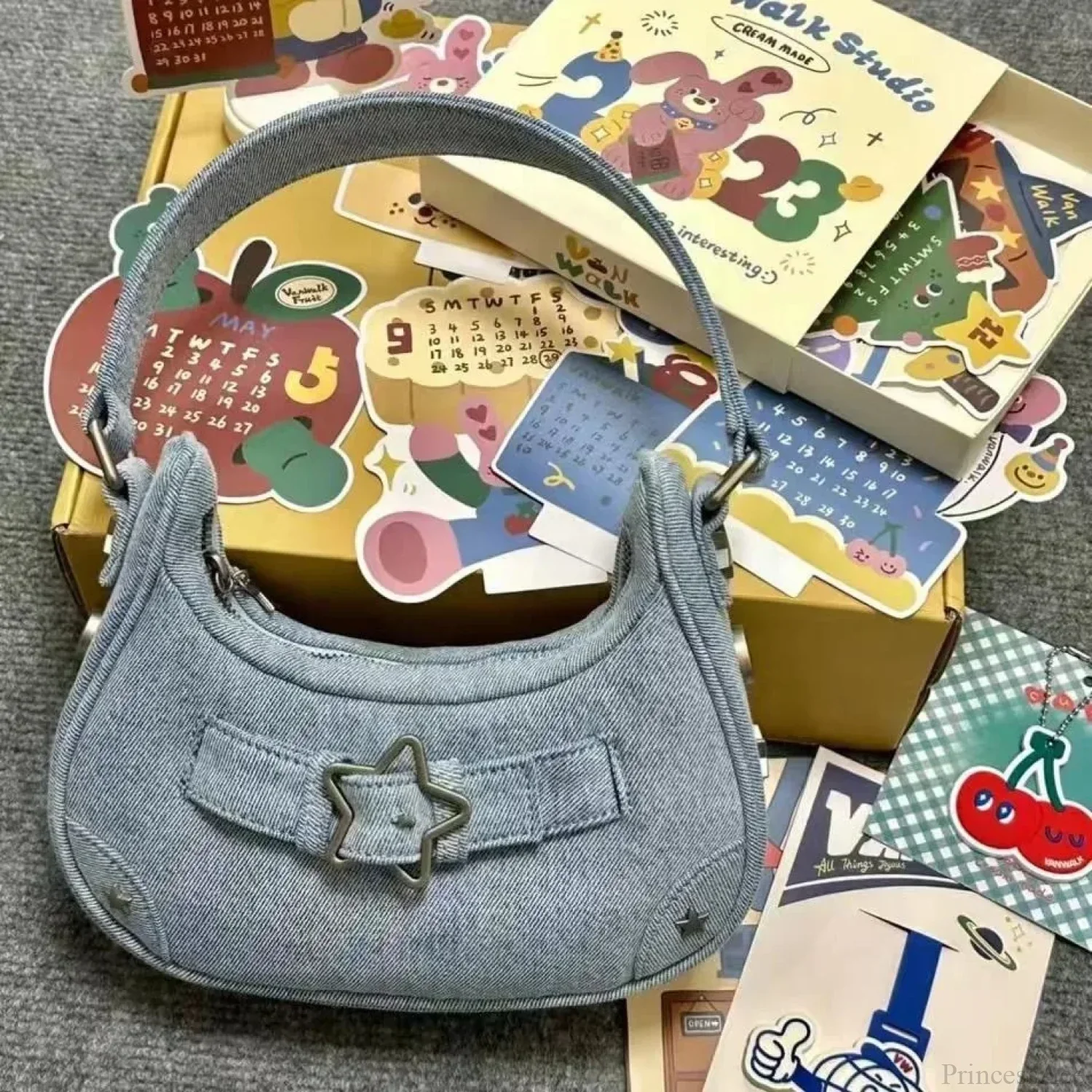 Casual Cute White Star Shoulder Bag - Image 8