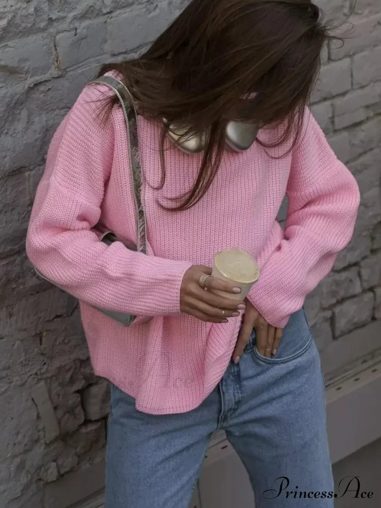 Casual Elegant Striped Cozy Oversize Autumnal Gray Fashionable Sweater - Image 9
