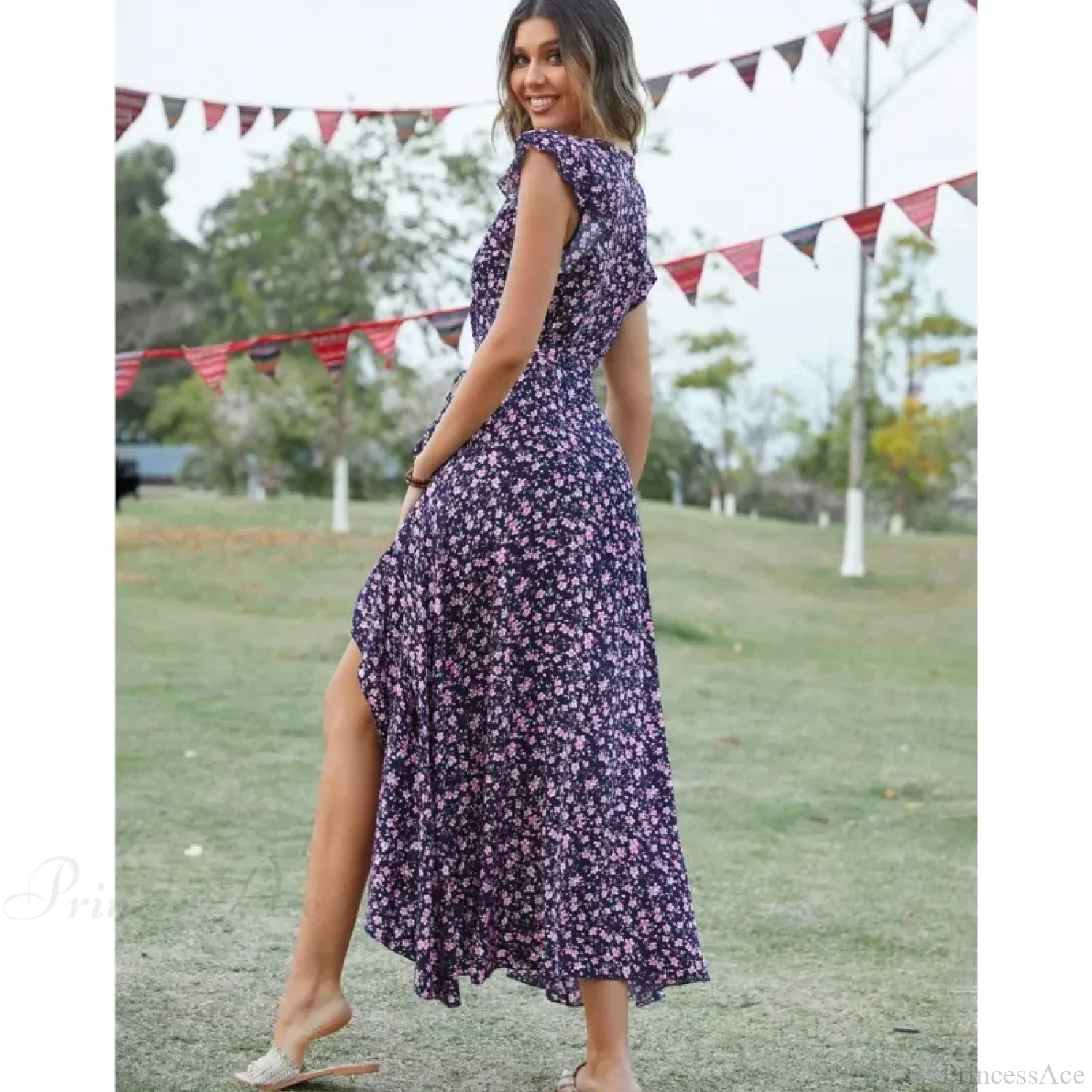 Casual Fitted Floral Print Dress - Image 3