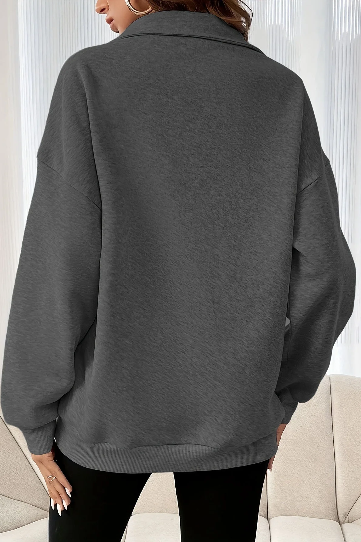 Casual Half Zip Pullover Sweatshirt - Image 5