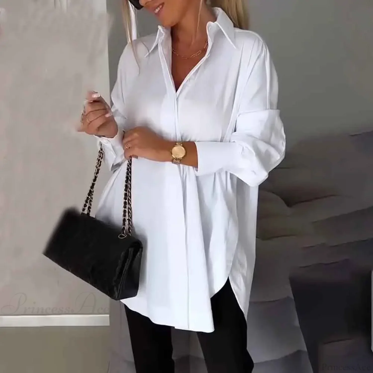 Casual Irregular Pullover Long Sleeve Blouse