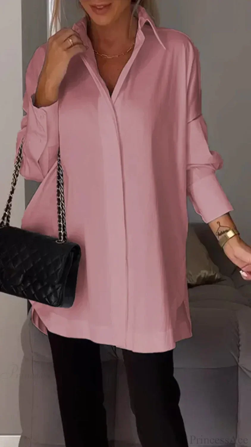 Casual Irregular Pullover Long Sleeve Blouse - Image 10