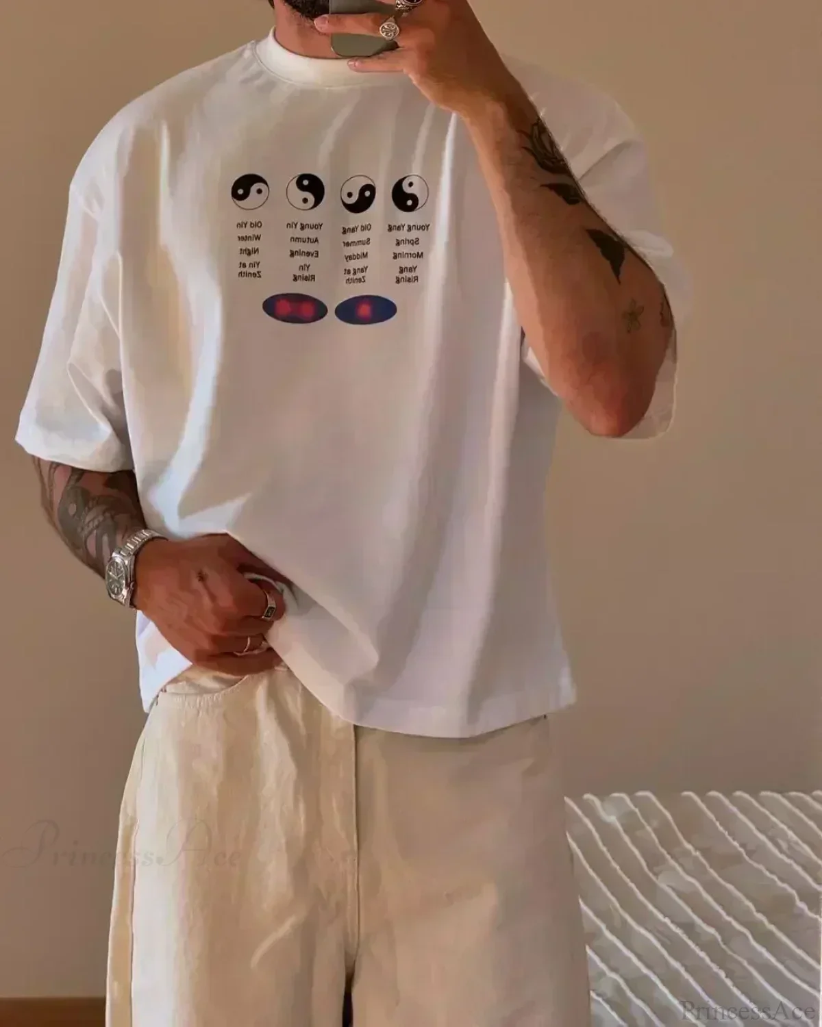Casual Lotus Eyed Graphic T-shirt - Image 5