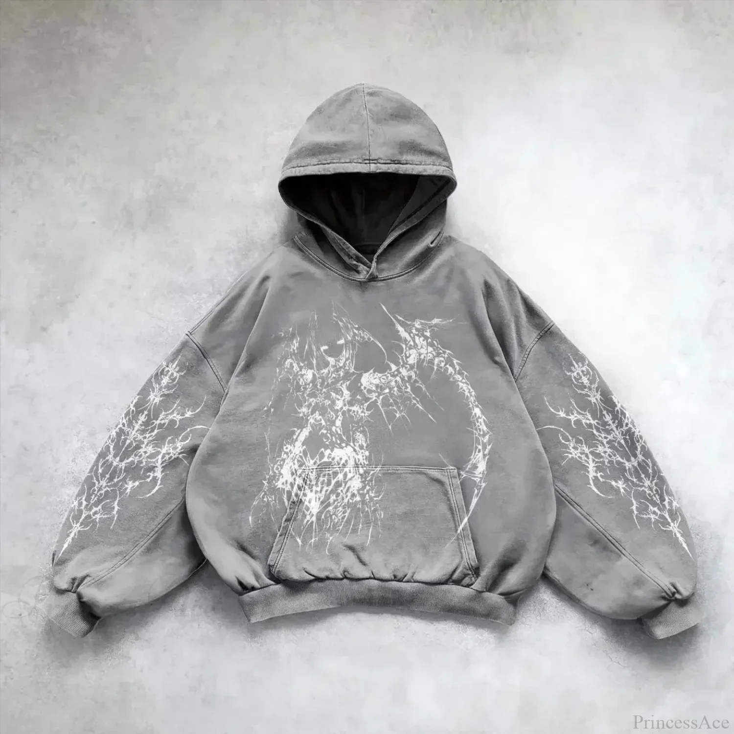 Casual Retro Gothic Printing Hoodie - Image 9