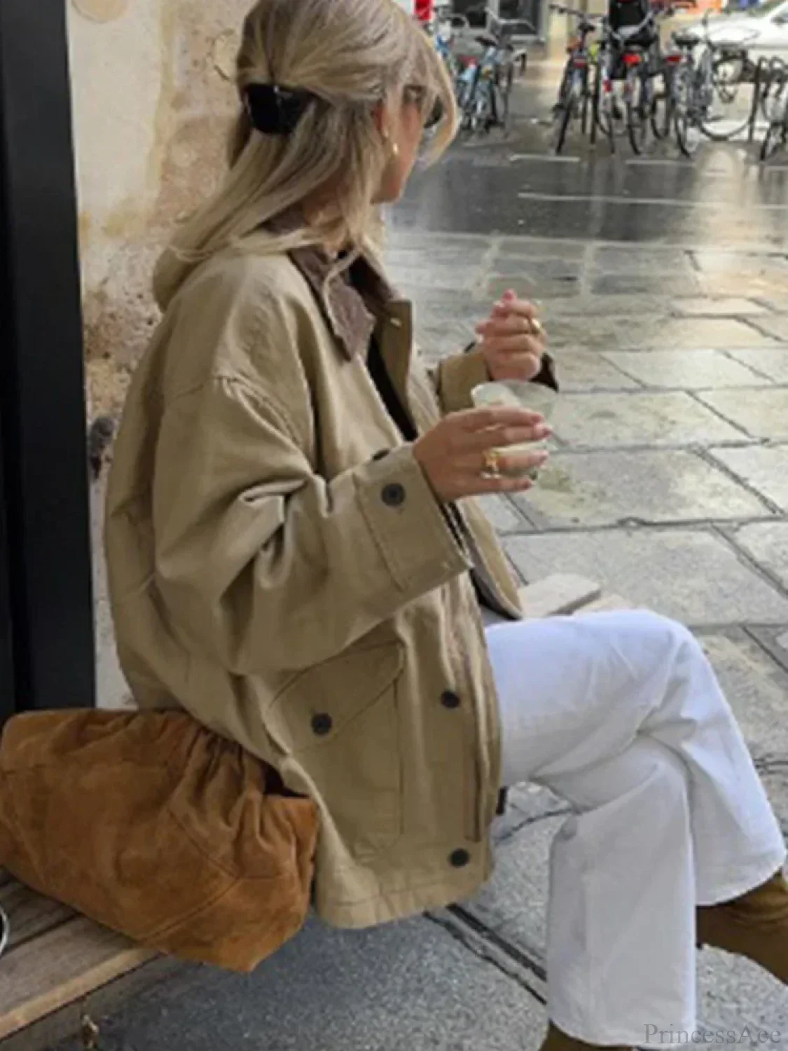 Casual Solid Bomber Jacket - Image 4