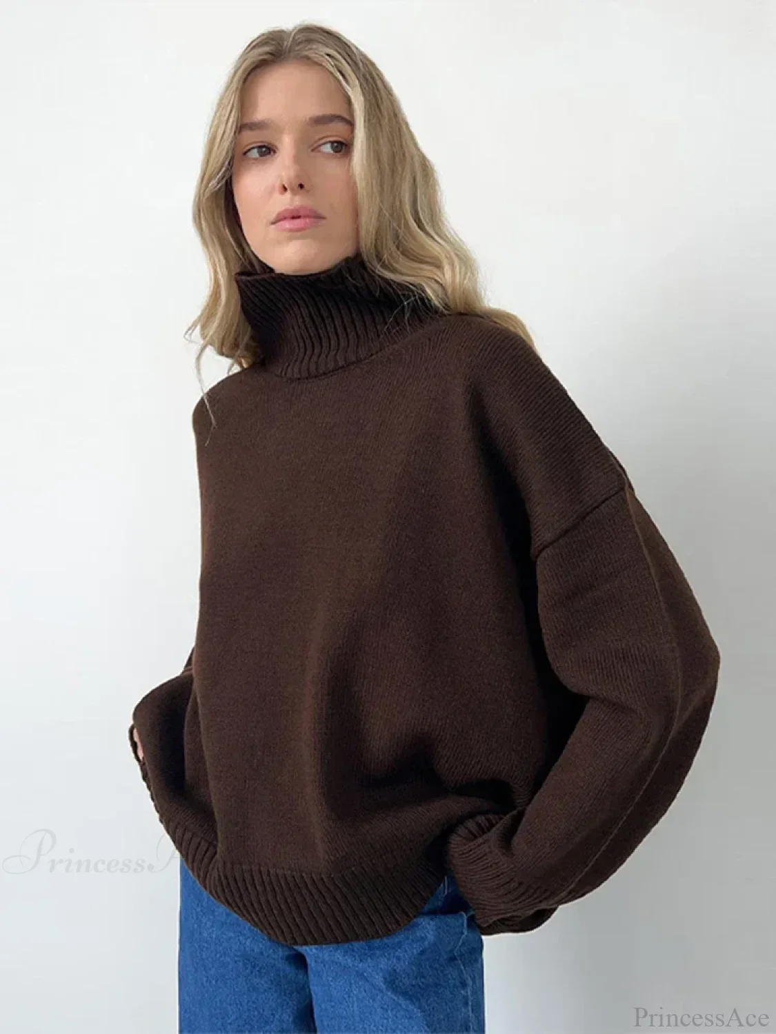 Casual Solid Color Long Sleeve Sweater - Image 4