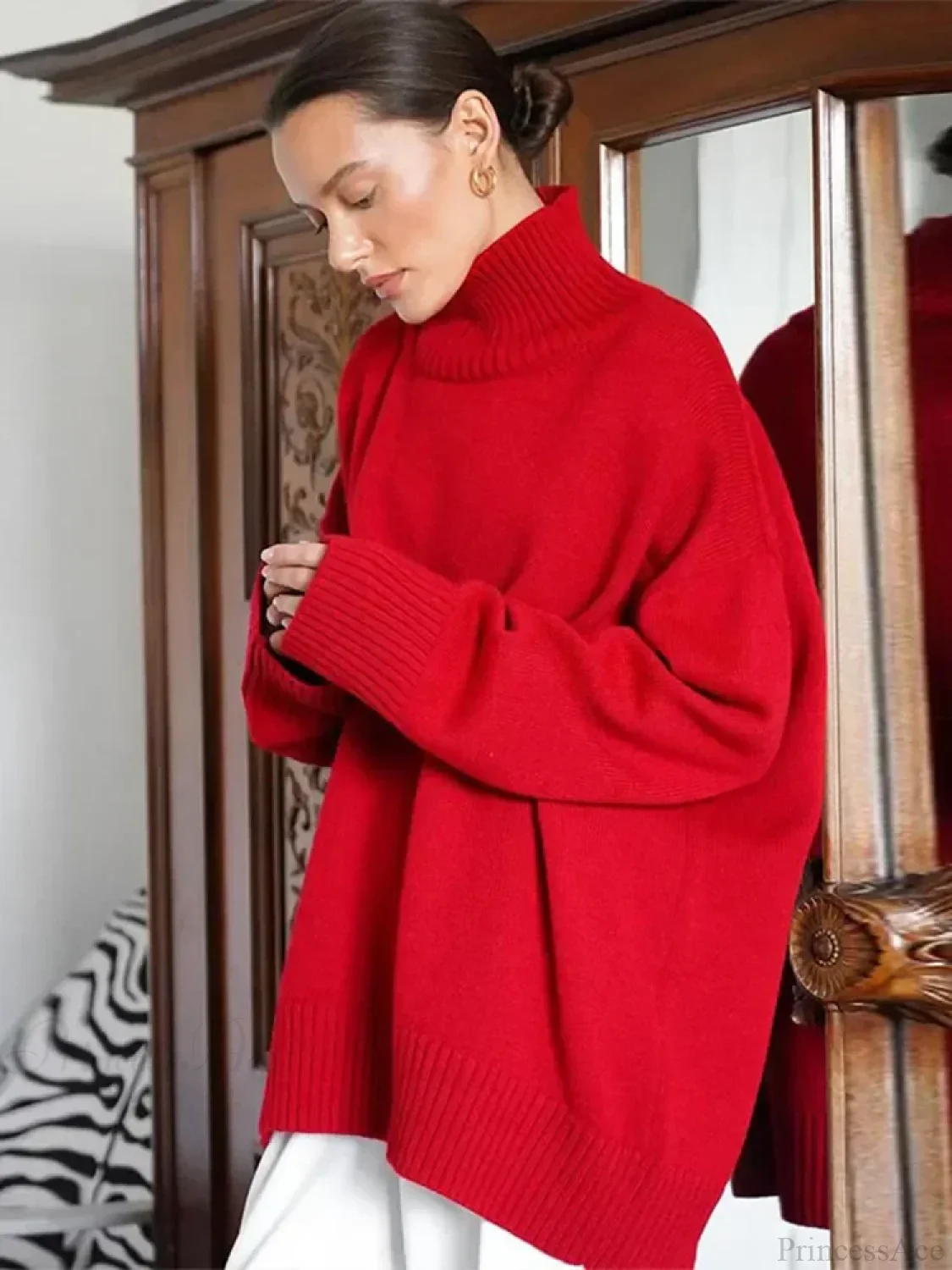 Casual Solid Color Long Sleeve Sweater - Image 5