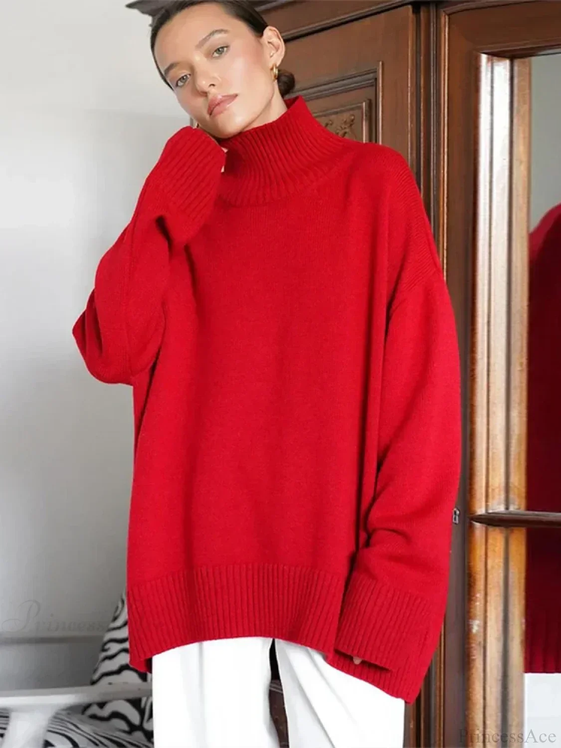 Casual Solid Color Long Sleeve Sweater - Image 6
