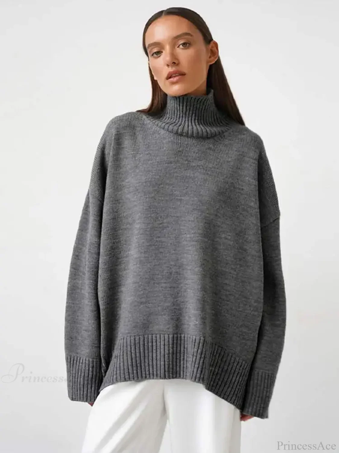 Casual Solid Color Long Sleeve Sweater - Image 8