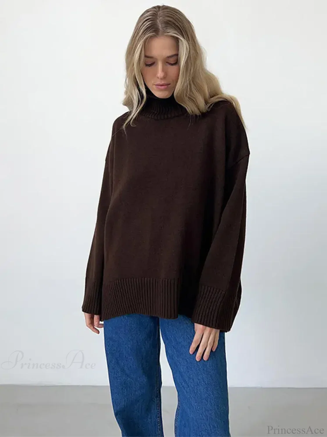 Casual Solid Color Long Sleeve Sweater - Image 9