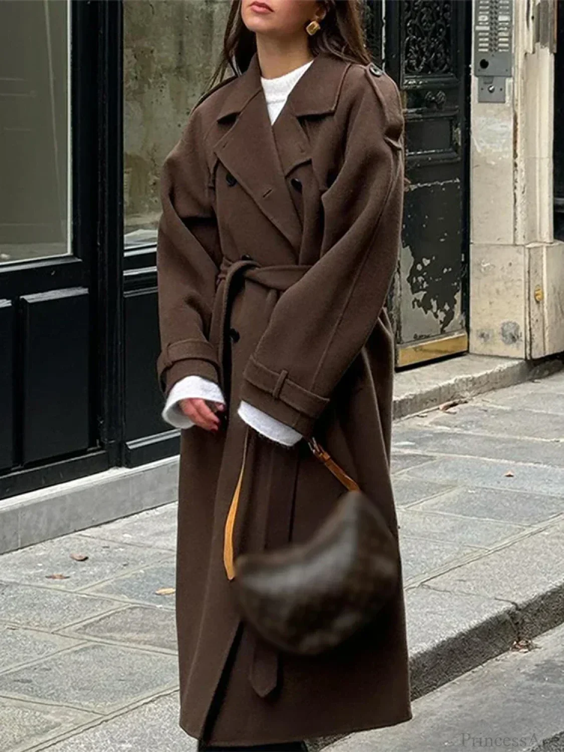 Casual Turn-Down Collar Double-Breasted Overcoat - Image 2