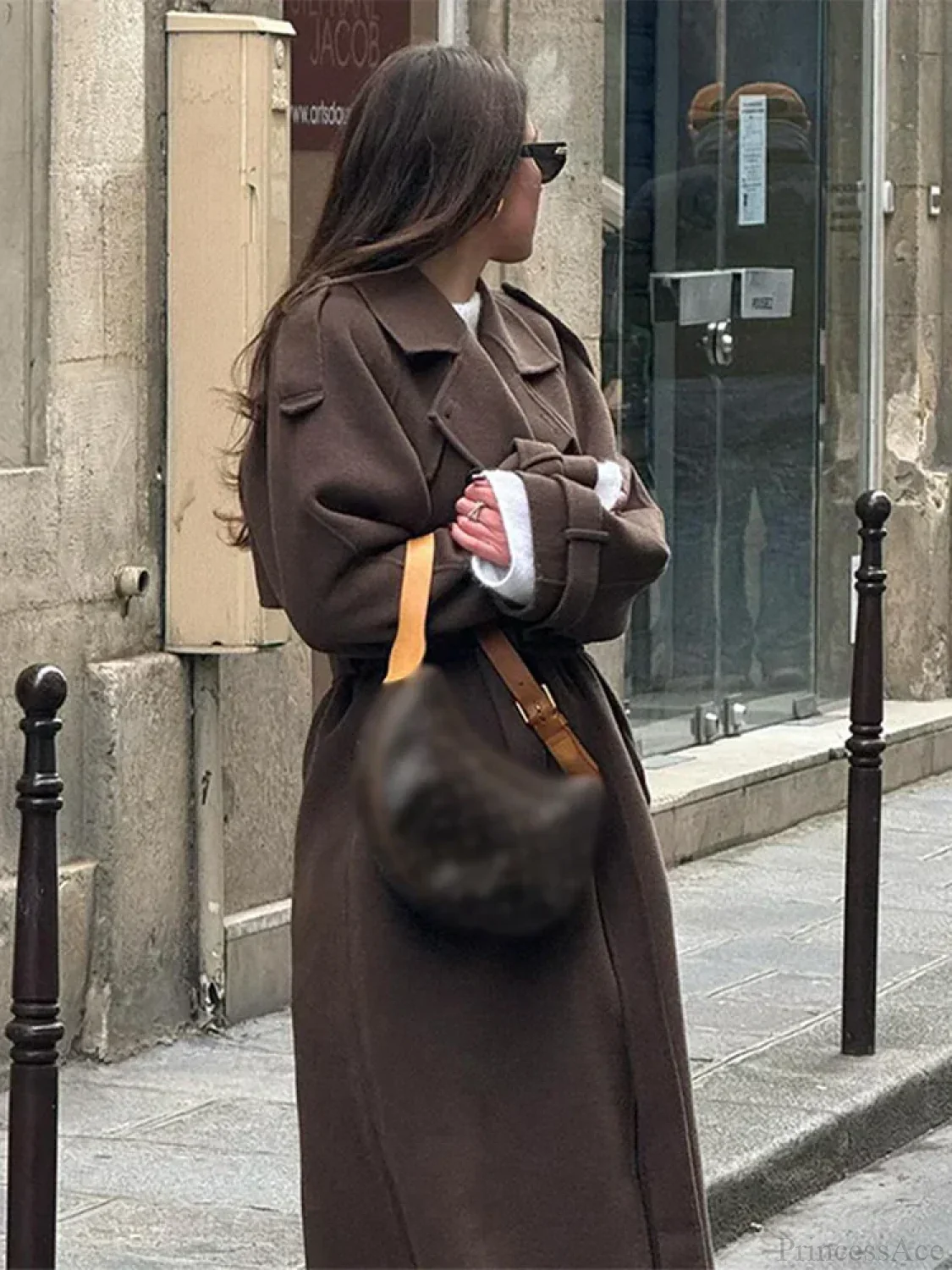 Casual Turn-Down Collar Double-Breasted Overcoat - Image 3