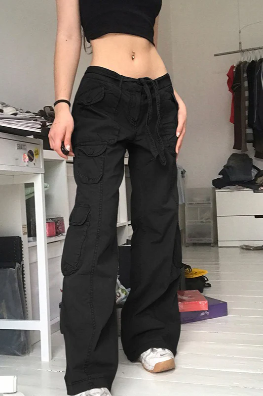 Casual Vintage Cargo Loose Straight Jeans - Image 5