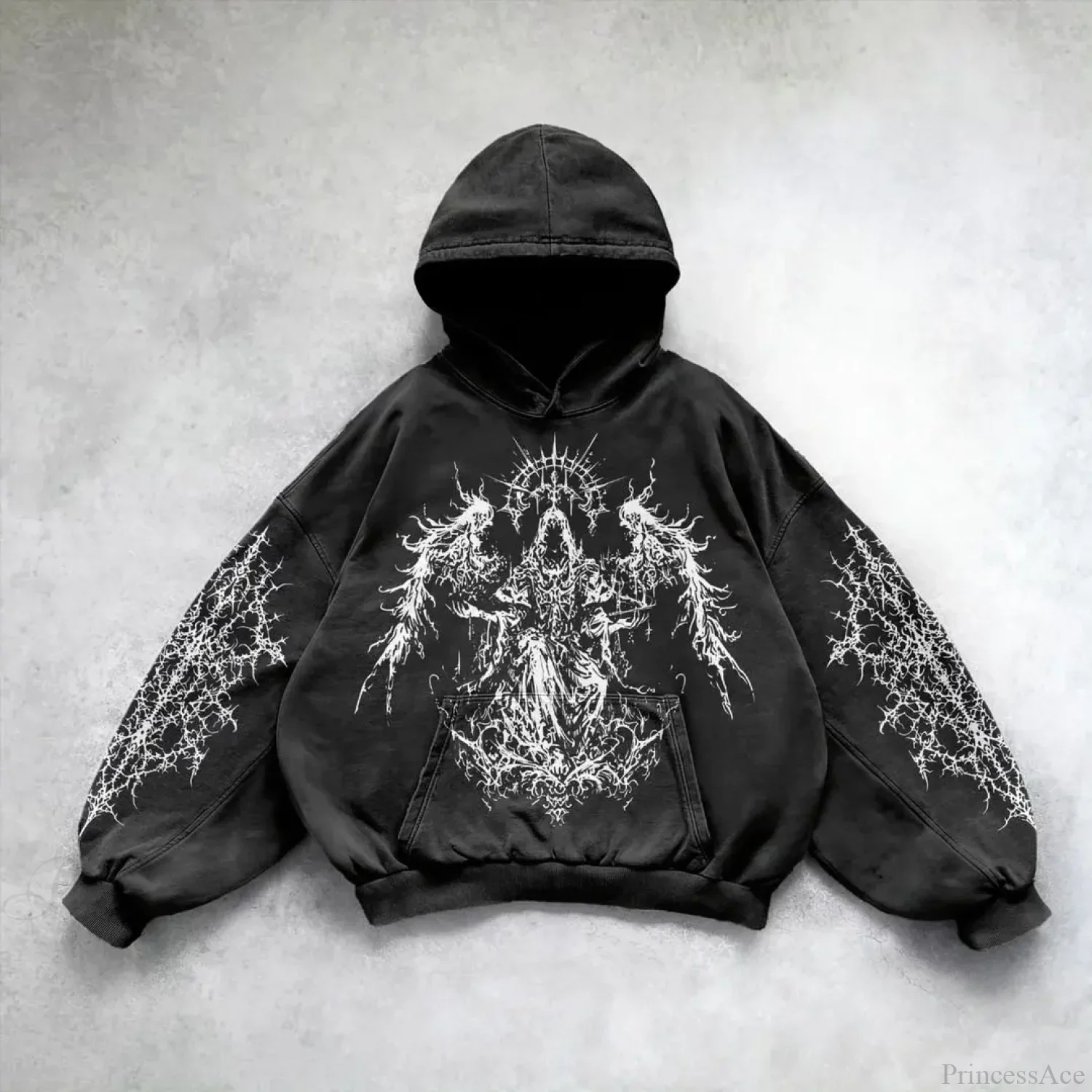 Casual Vintage Print Hoodie