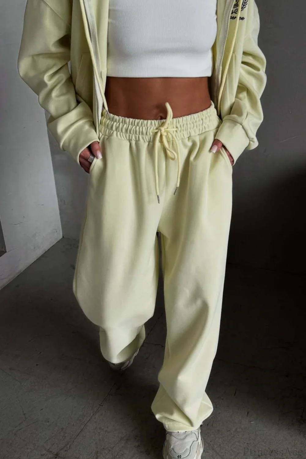 Casual Zip Hooded Embroidered Sweatpants Two Piece Set - Image 10