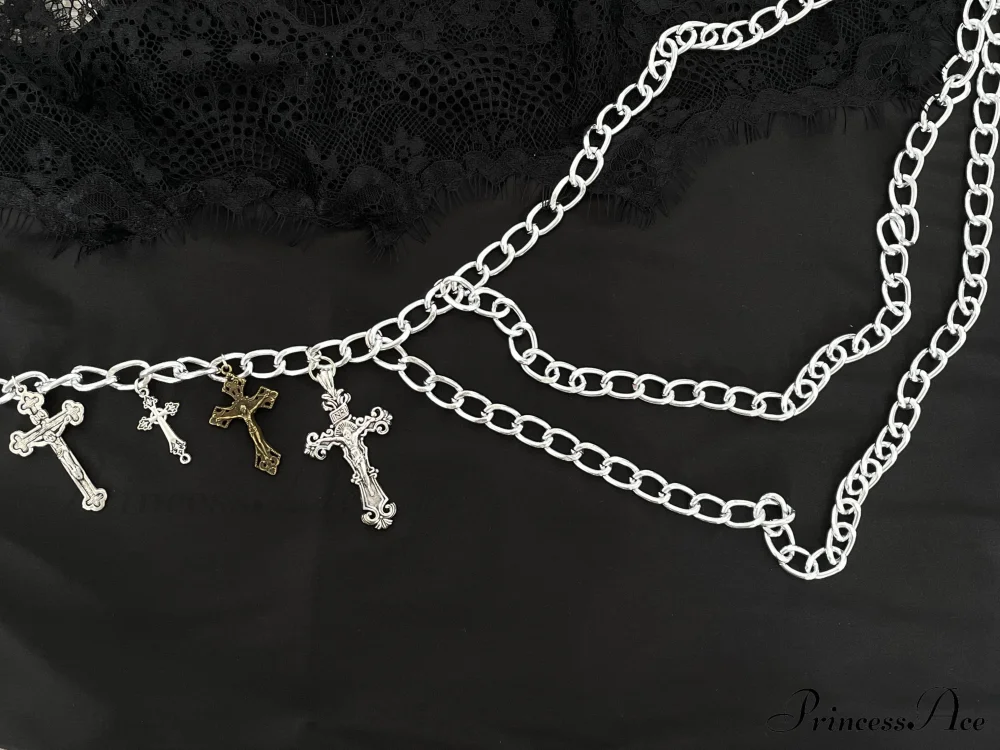 chain Cross pendant waist layered chain - Image 3