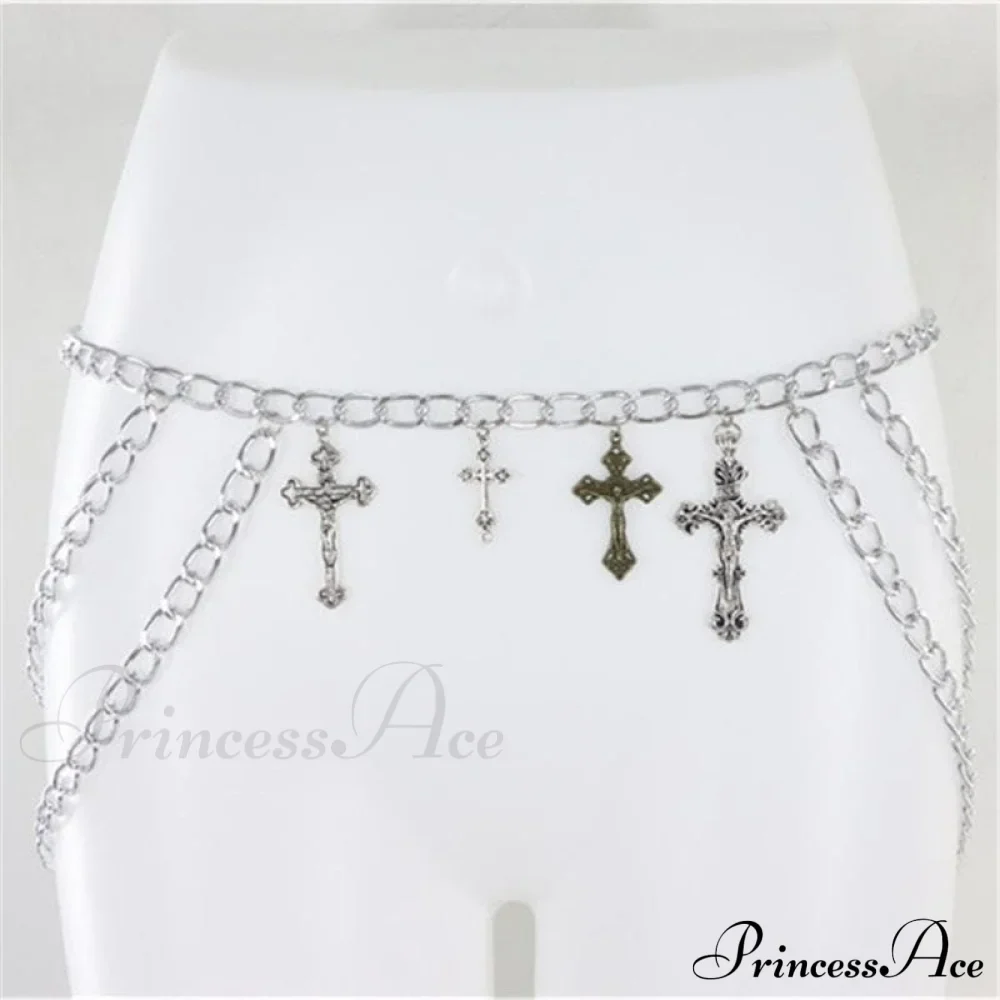 chain Cross pendant waist layered chain - Image 4
