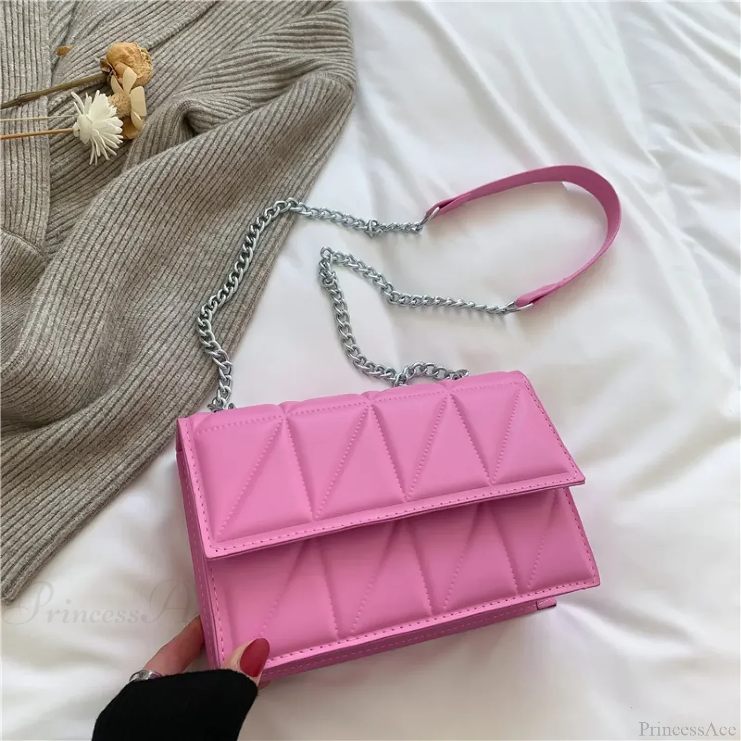 Chain Strap Flap Embroidery Crossbody - Image 10