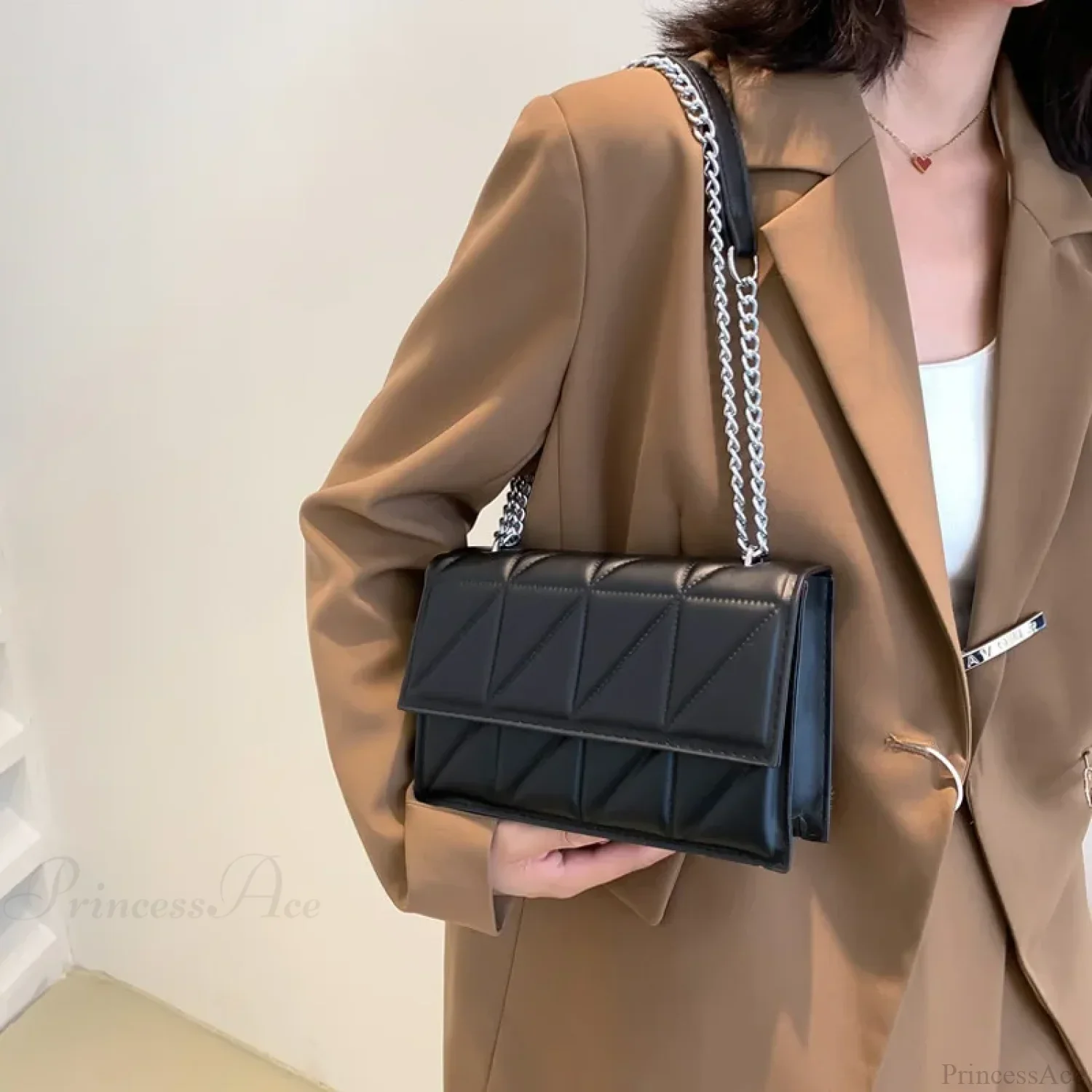 Chain Strap Flap Embroidery Crossbody - Image 2