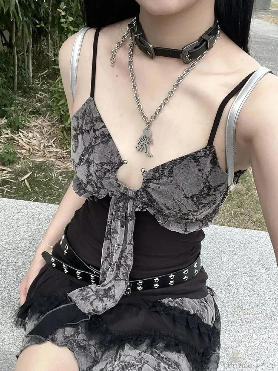 Charming Lace Camisole Mini Dress - Image 6