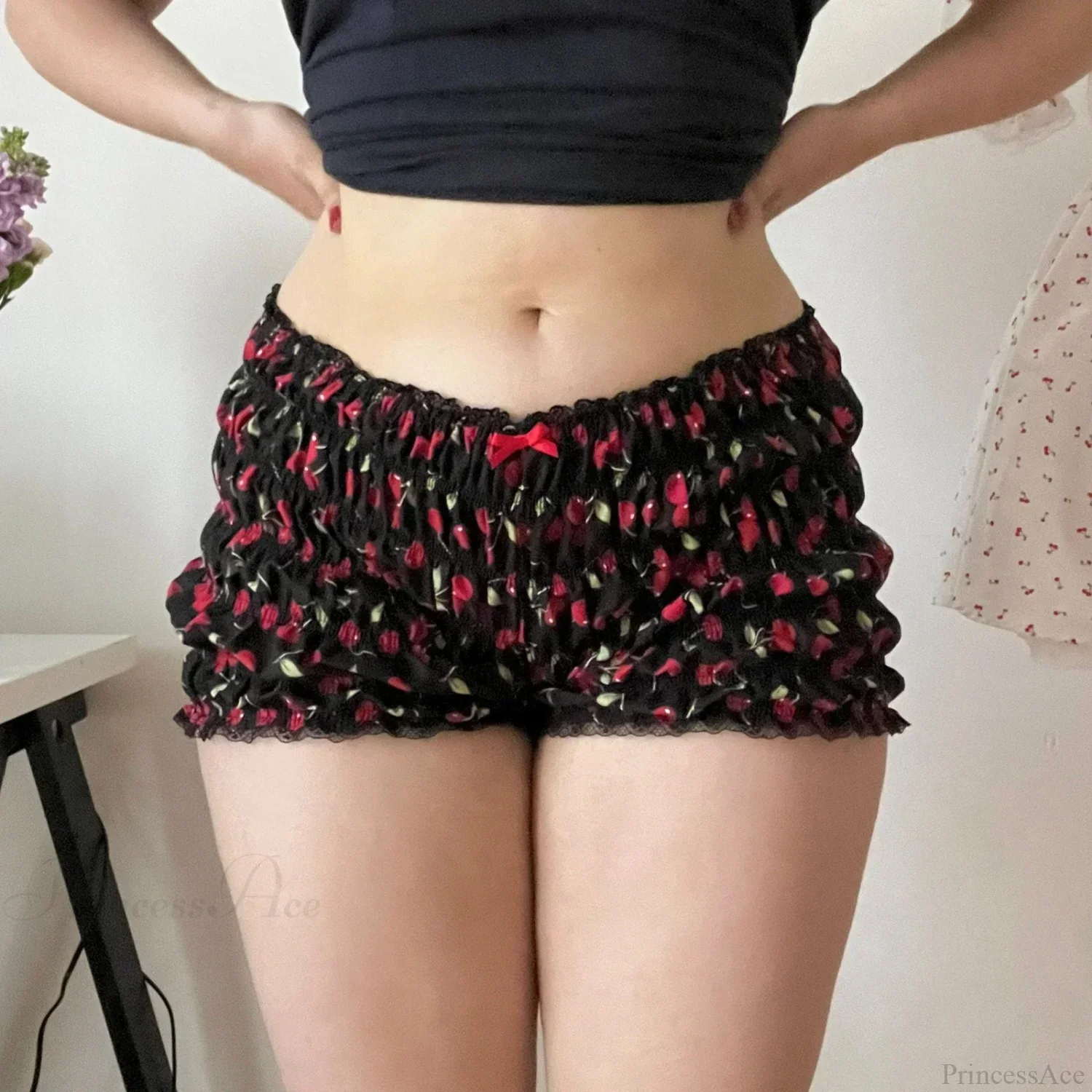 Cherry Print Ruffle Bloomer Short - Image 2