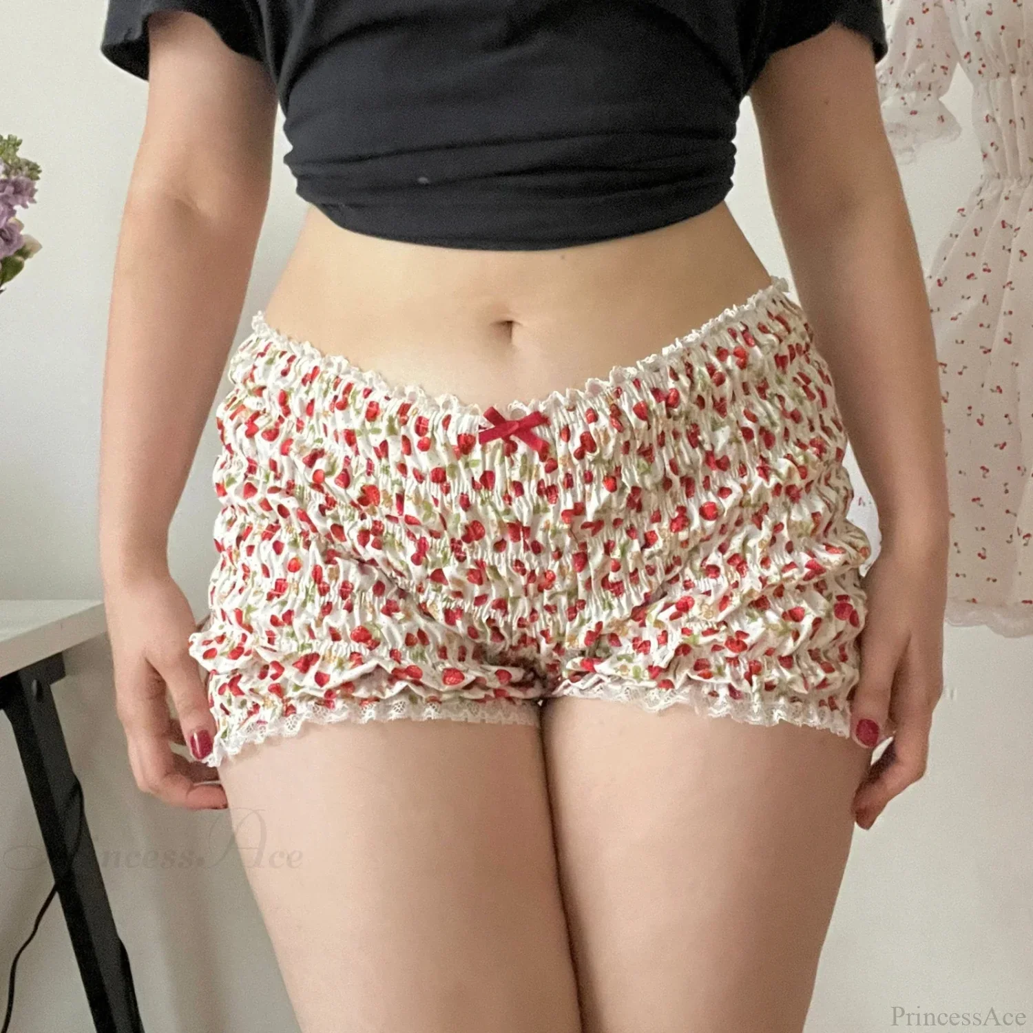 Cherry Print Ruffle Bloomer Short - Image 4