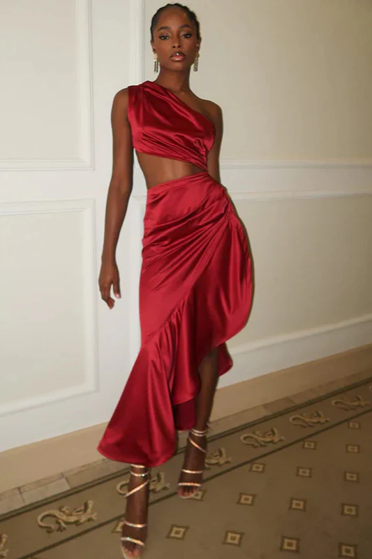 Chic and Sexy Asymmetrical Sleeveless Dress with Bodycon Fit Party Dress