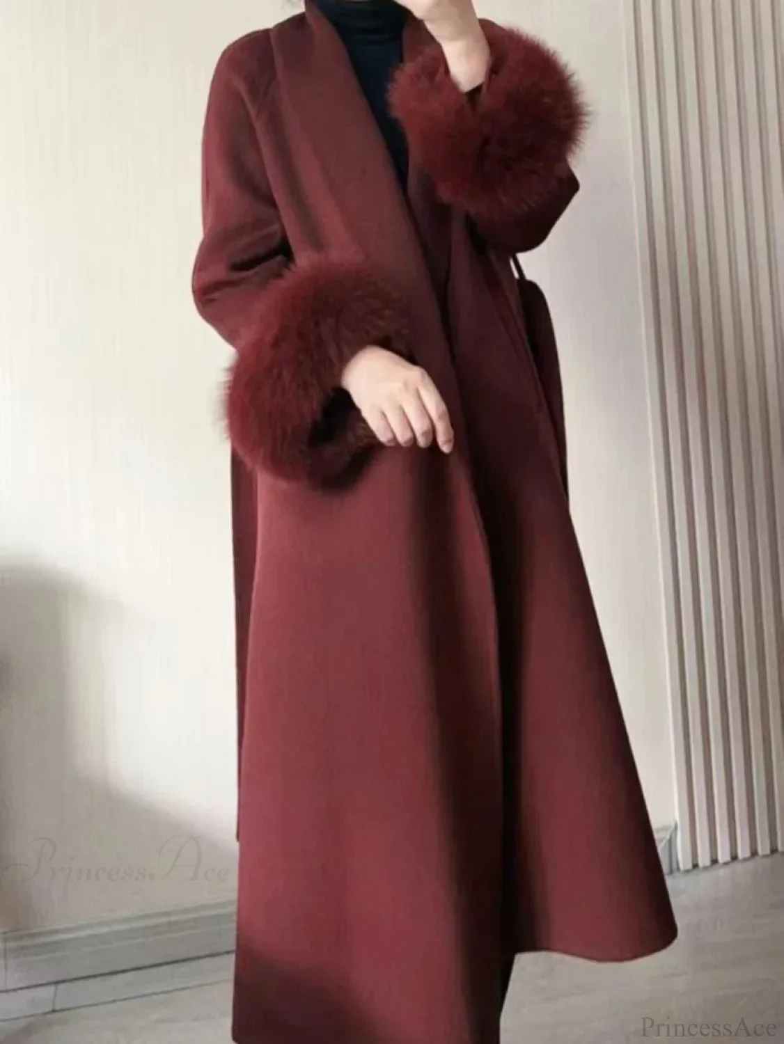Chic Brown Woolen Tops Overcoat - Image 3