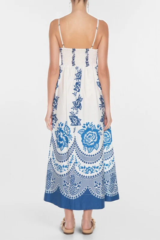 Chic Floral Print High-Waist  Maxi Dress - Image 3
