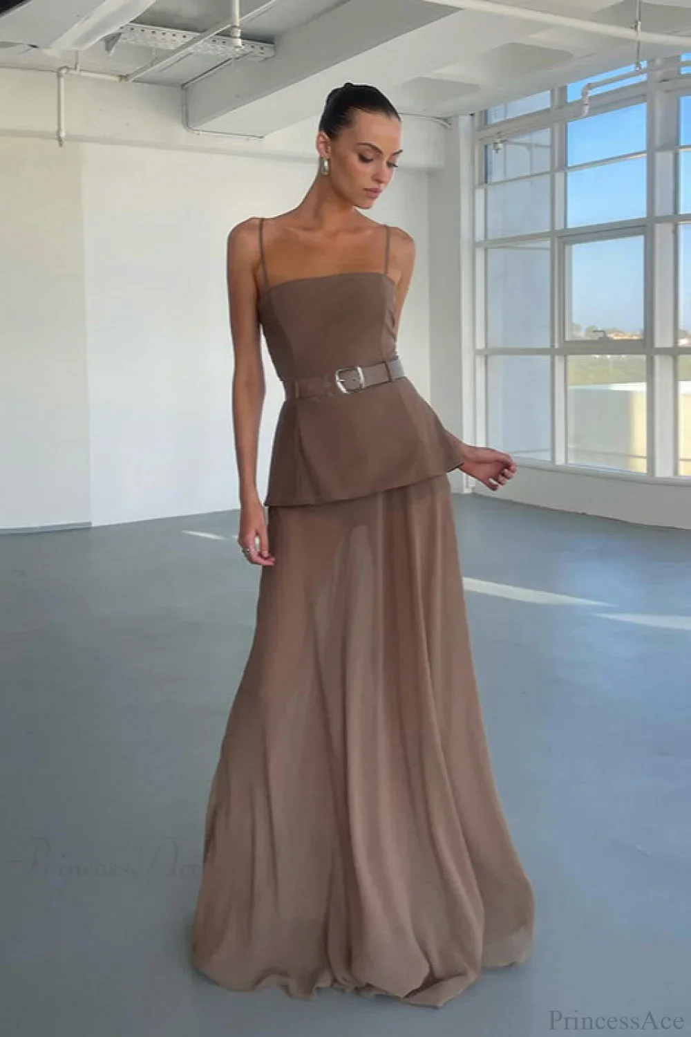 Chic Mesh Cami Panel Slim Maxi Dress - Image 7